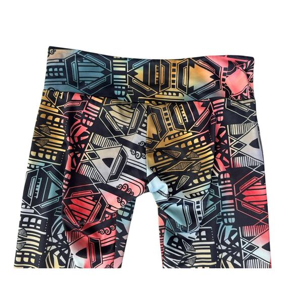 ONZIE Rainbow Geometric Abstract Low Rise Leggings Hot Yoga Pants Size S/M - Picture 7 of 8